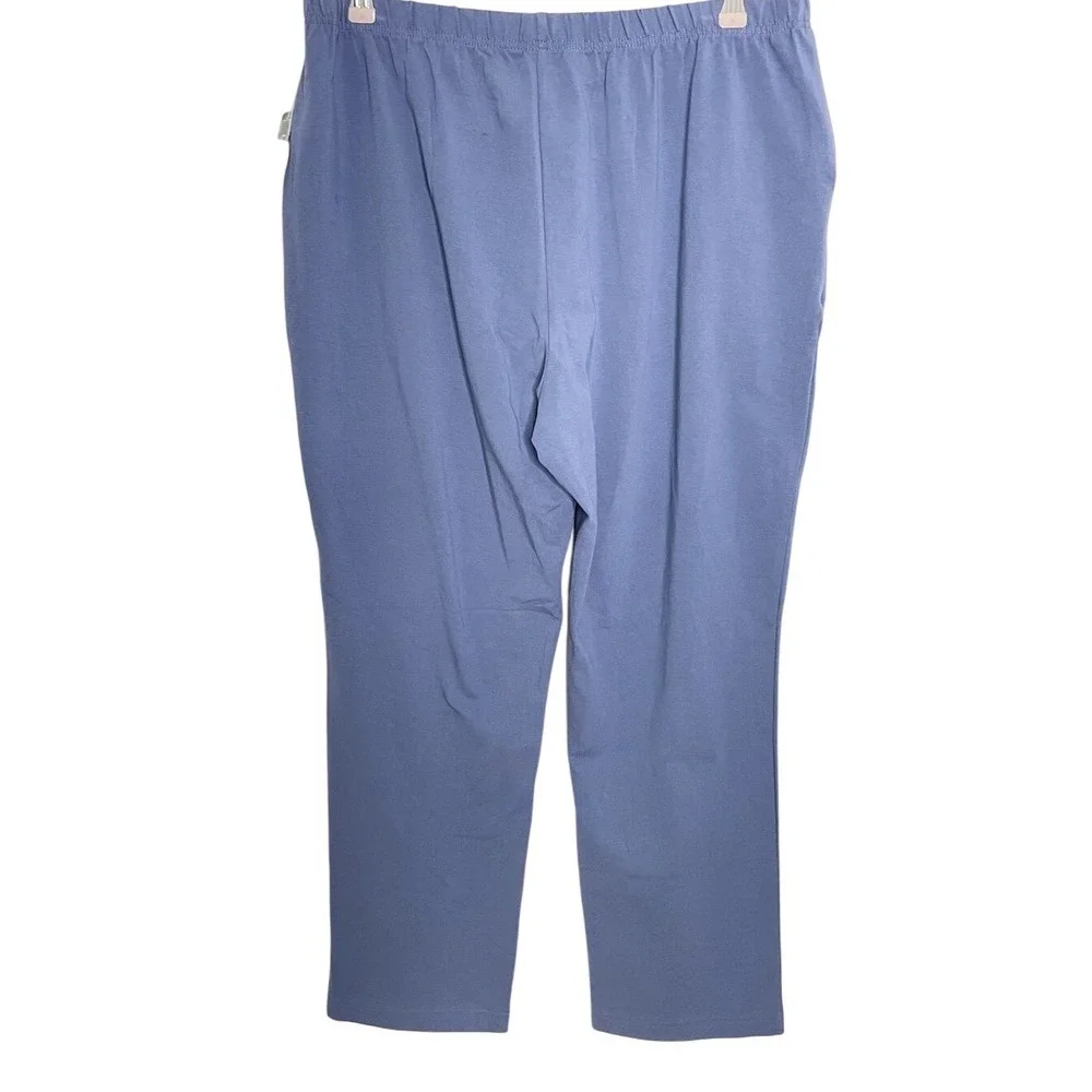 NWT L.L.BEAN Blue Perfect Fit Pants Original Tapered-Leg Pull On Comfort XL P